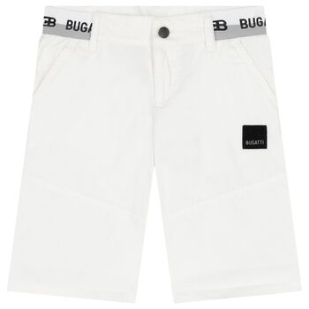 Boys White Logo Shorts