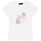 Girls White & Pink Logo Pyjamas, 1, hi-res