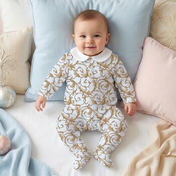 Baby Boys Blue & Gold Babygrow