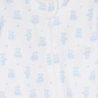 Baby Boys White & Blue Teddy Bear Time Babygrow, 1, hi-res