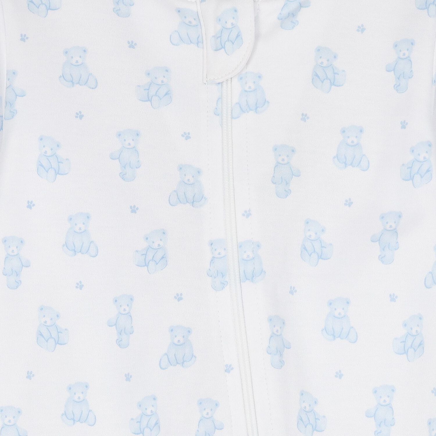 Baby Boys White & Blue Teddy Bear Time Babygrow, 1, hi-res image number null