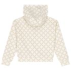 Girls Ivory Logo Hooded Top, 1, hi-res