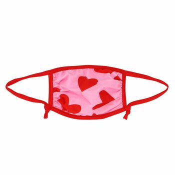 Girls Pink & Red Floral Face Mask