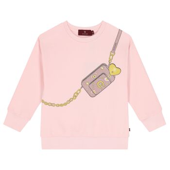 Aigner Girls Pink Crossbody Bag Sweatshirt, 2 Girls Pink Crossbody Bag Sweatshirt