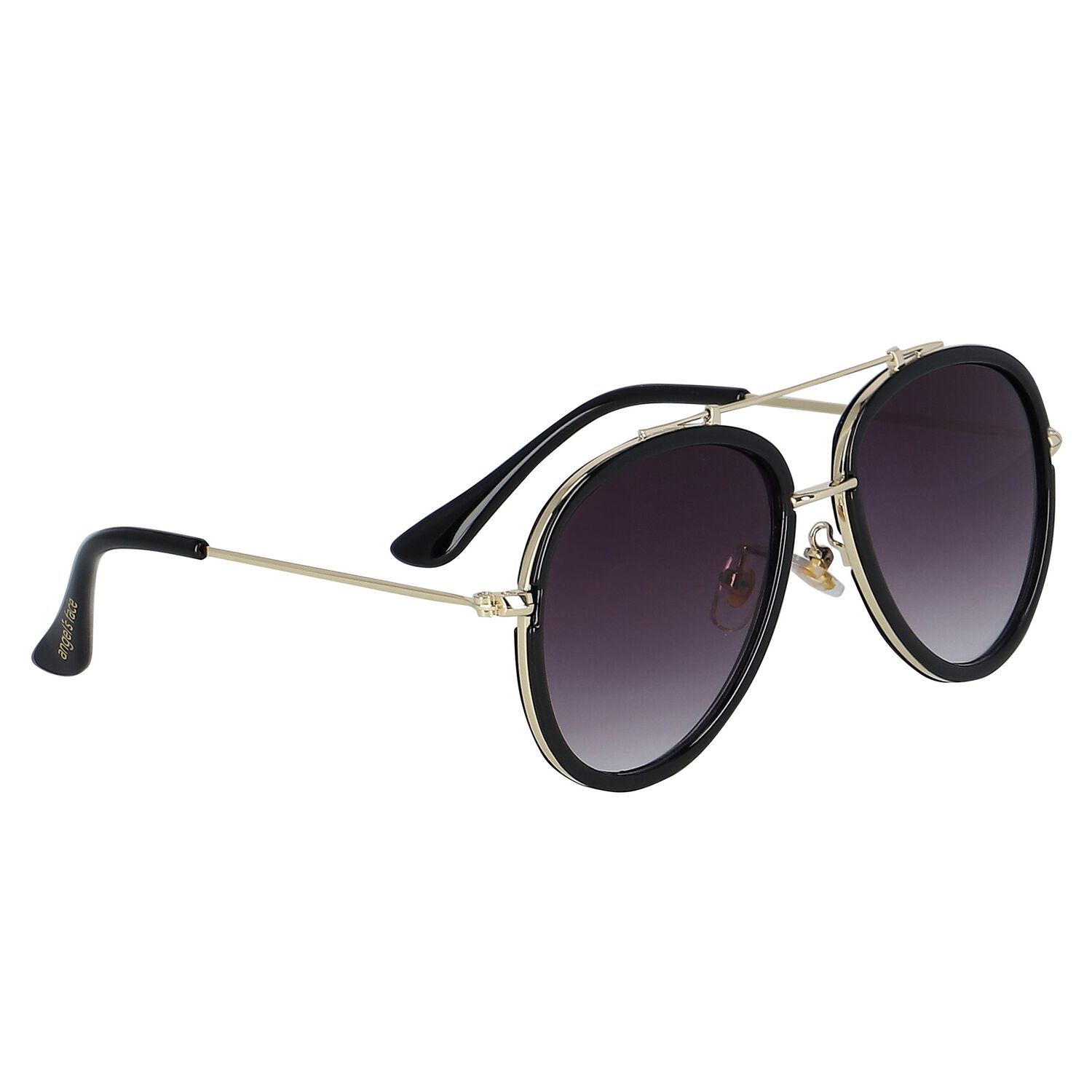 Girls Black Aviator Sunglasses, 3, hi-res