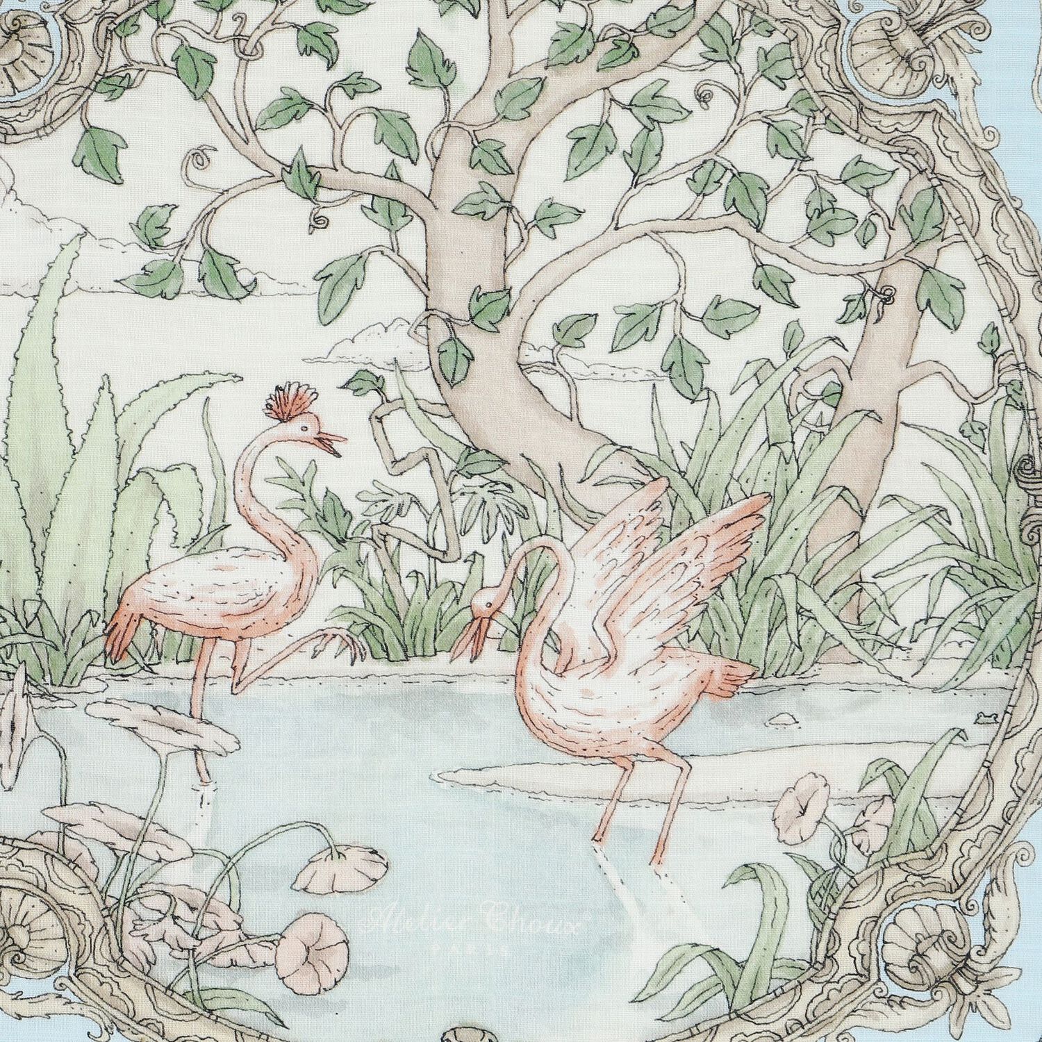 White & Blue Tapestry Brilliant Swaddle Carré Baby Blanket, 1, hi-res image number null