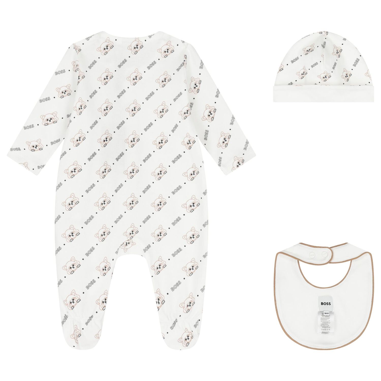 White Logo Babygrow Gift Set, 1, hi-res image number null