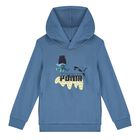 Boys Blue Trolls Logo Hooded Top, 1, hi-res