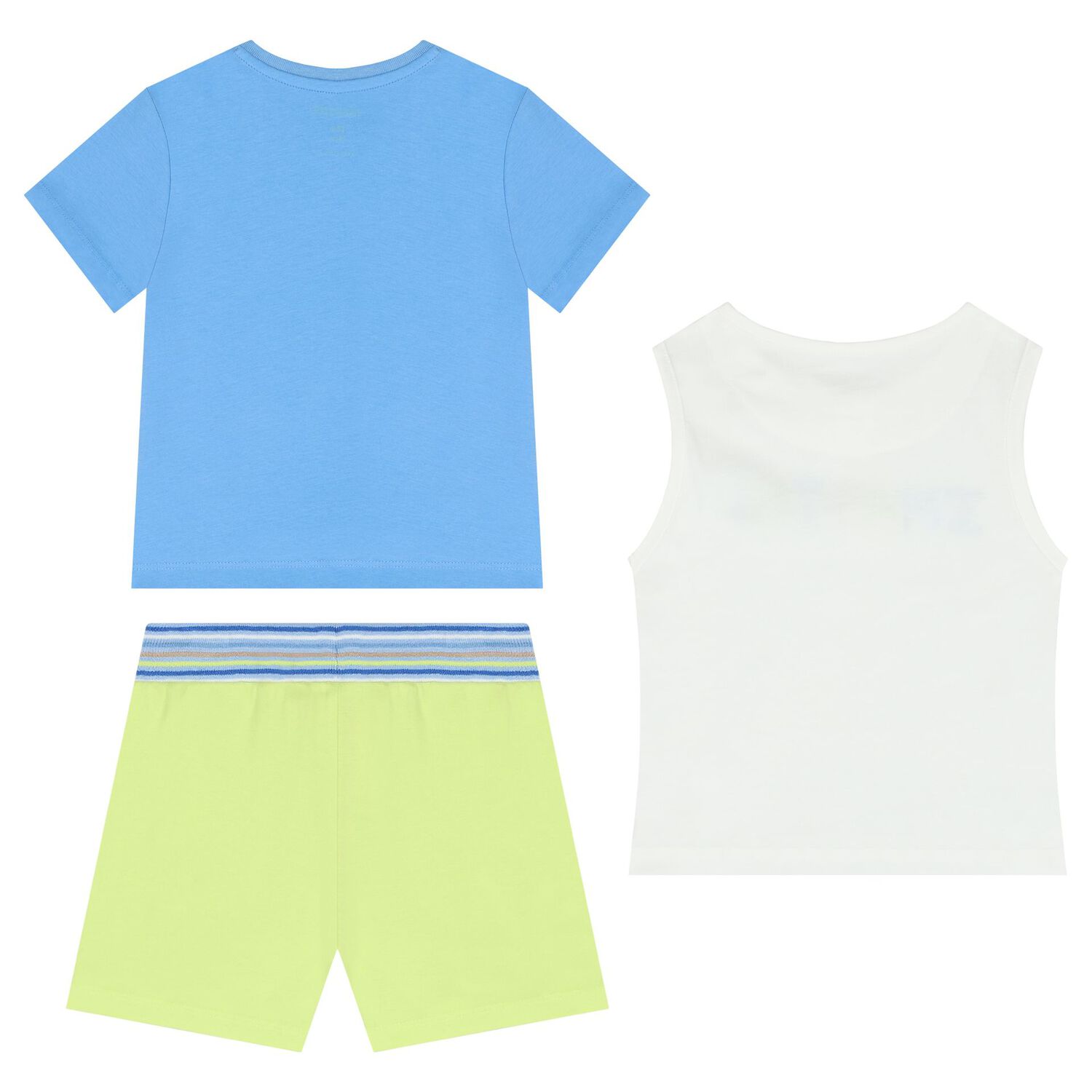 Younger Boys White, Green & Blue Shorts Set, 1, hi-res image number null