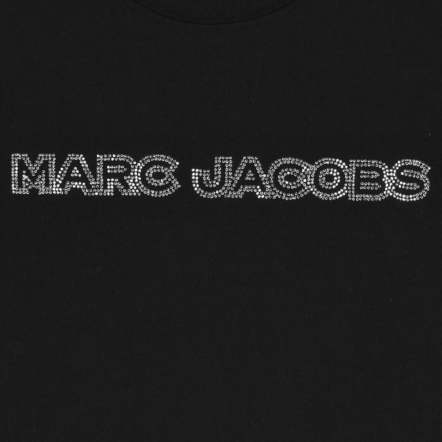 Girls Black Crystal Logo Long Sleeve Top, 1, hi-res image number null