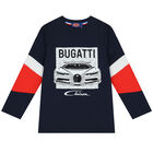 Boys Navy Blue Logo Long Sleeve Top, 2, hi-res