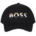 Boys Black Logo Cap, 1, hi-res