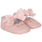 Baby Girls Pink Bow Pre Walker Shoes, 2, hi-res