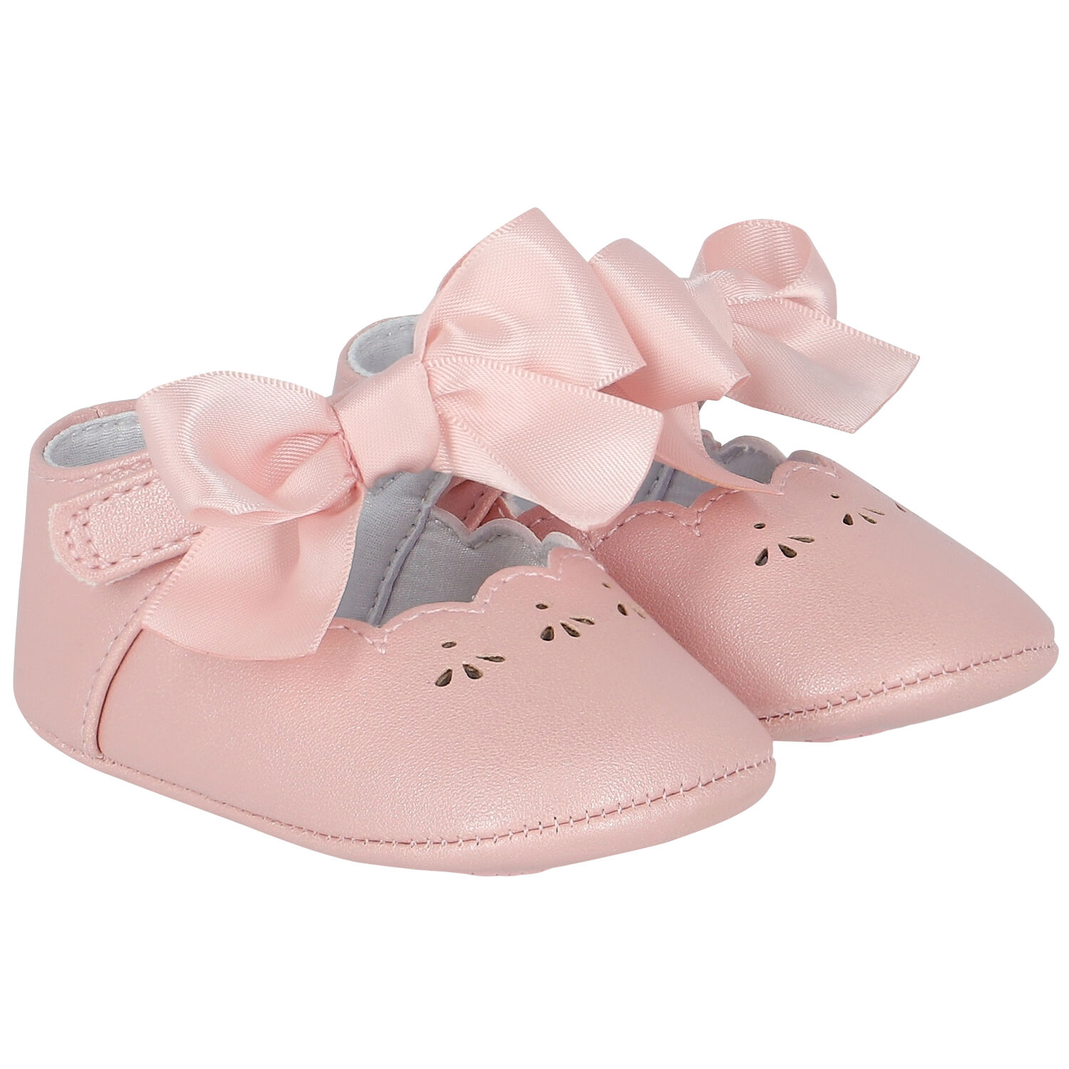 Baby Girls Pink Bow Pre Walker Shoes, 2, hi-res