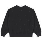 Girls Black Logo Sweatshirt, 1, hi-res