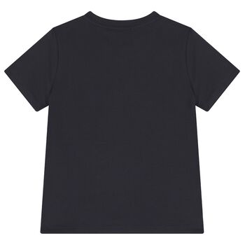 Boys Navy Blue Logo T-Shirt