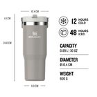 Grey Ice Flow Flip Straw Tumbler, 5, hi-res