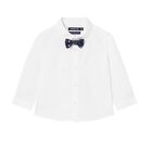 Younger Boys White Long Sleeve Shirt, 1, hi-res