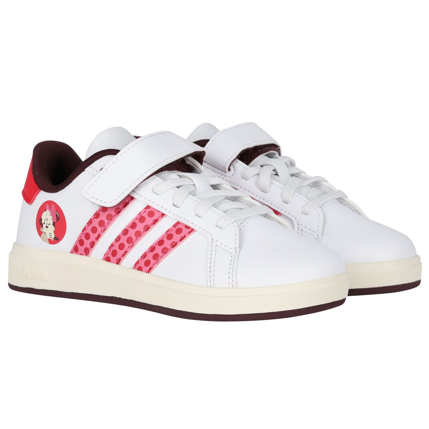 Girls White & Pink Grand Court Minnie Trainers, 1, hi-res image number null