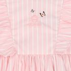 Younger Girls Pink Logo Striped Dress, 1, hi-res