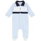Baby Boys Blue Logo Babygrow, 1, hi-res