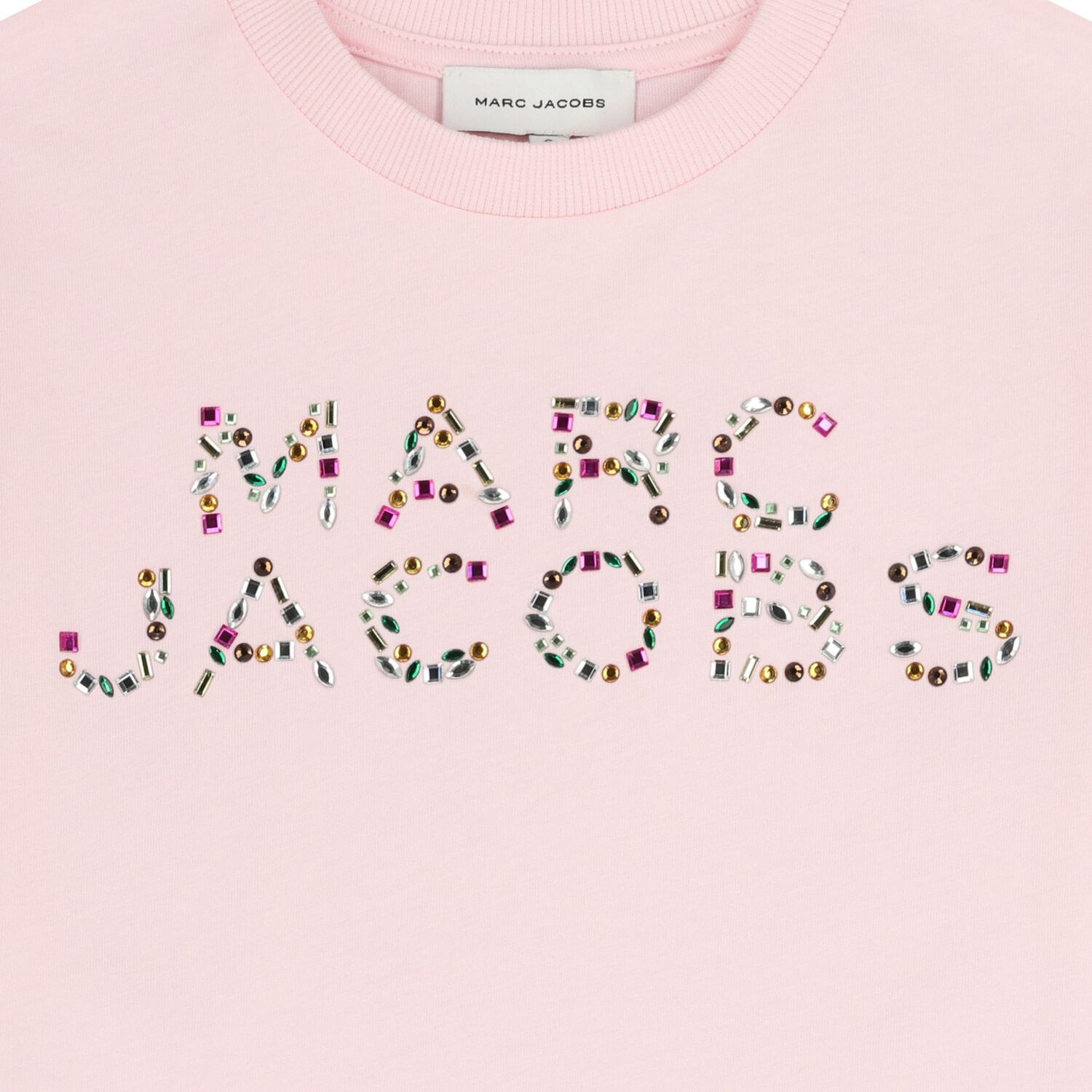 Girls Pink Logo Rhinestone T-Shirt, 2, hi-res