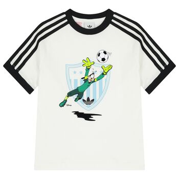Boys White Disney Logo T-Shirt