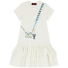 Girls Ivory Logo Bag Dress, 1, hi-res