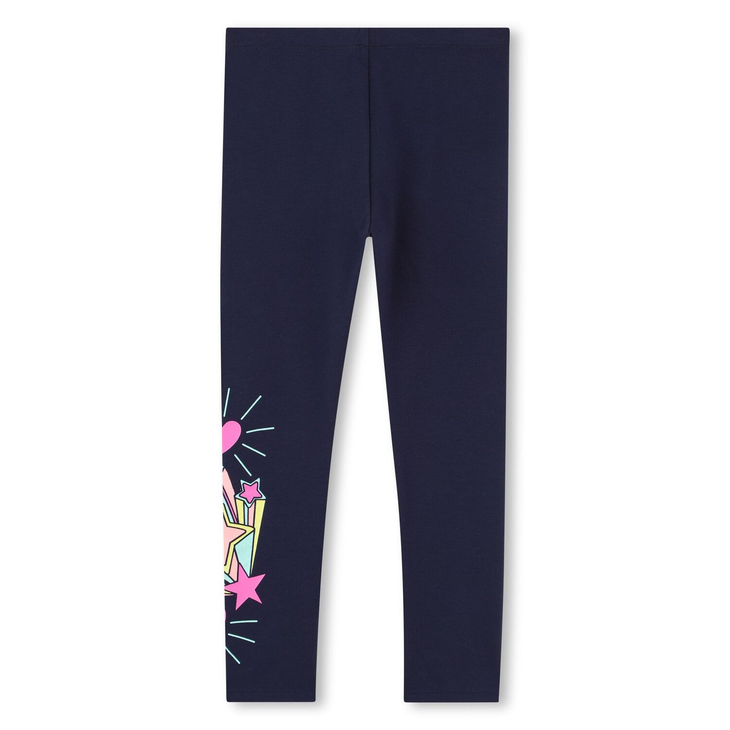 Girls Navy Blue Stars & Hearts Leggings, 2, hi-res
