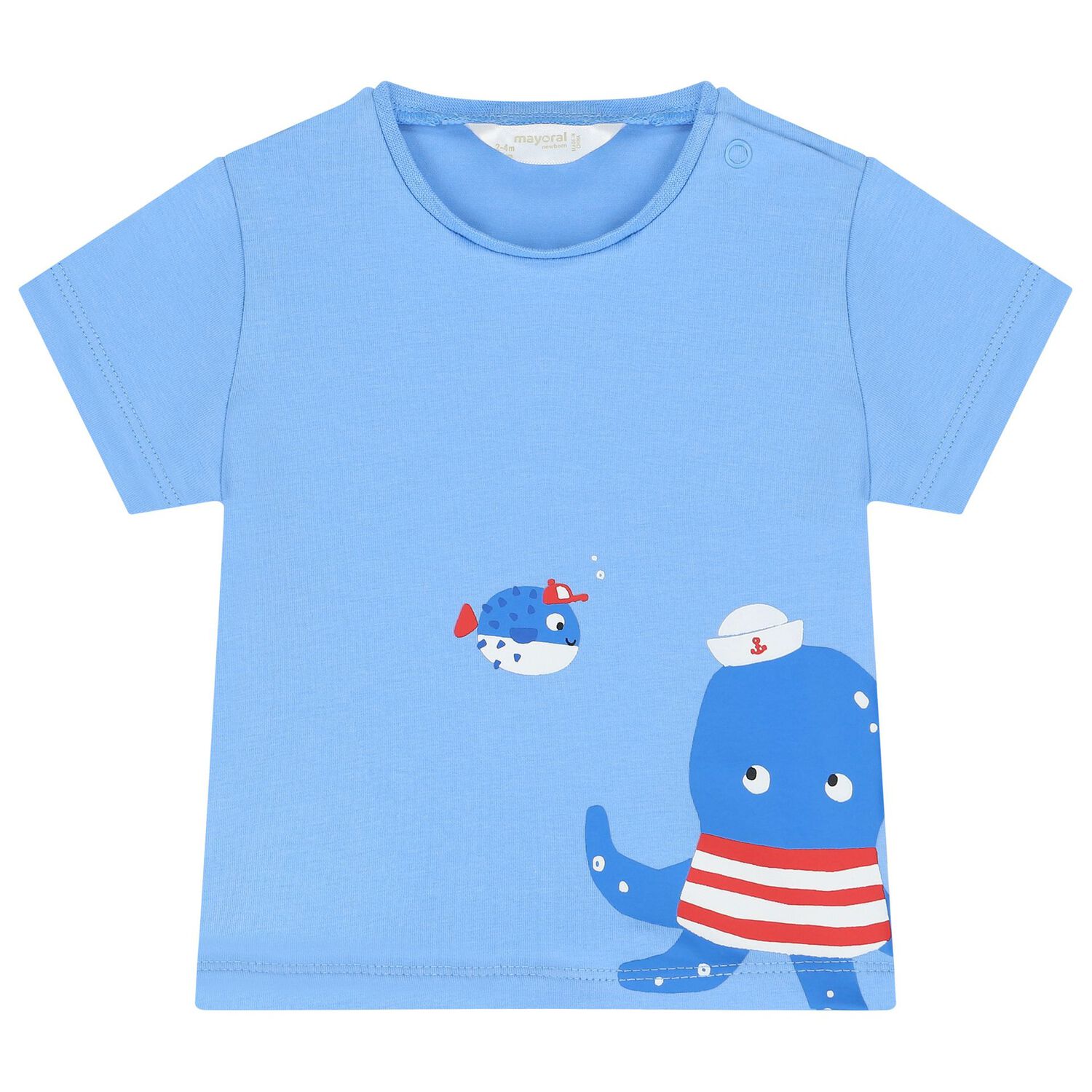 Baby Boys Blue & White Octopus Swim Shorts Set, 1, hi-res