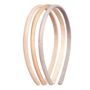Girls Pink & Gold Glittery Headband ( 3 Pack )