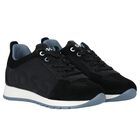 Boys Black Logo Trainers, 1, hi-res