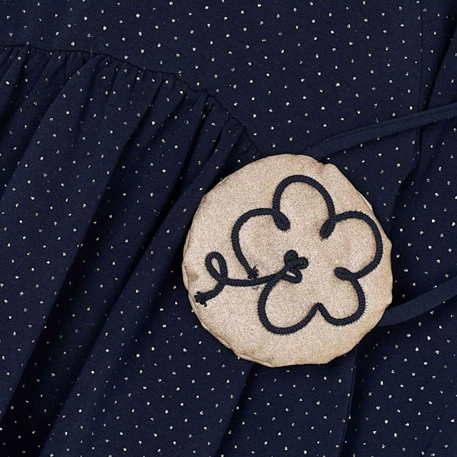 Girls Navy Blue Flower Dress Set, 2, hi-res image number null