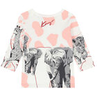 Younger Girls White Logo Top, 1, hi-res