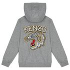 Boys Grey Tiger Logo Tracksuit, 1, hi-res