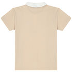Boys White & Beige Logo Polo Shirt, 1, hi-res