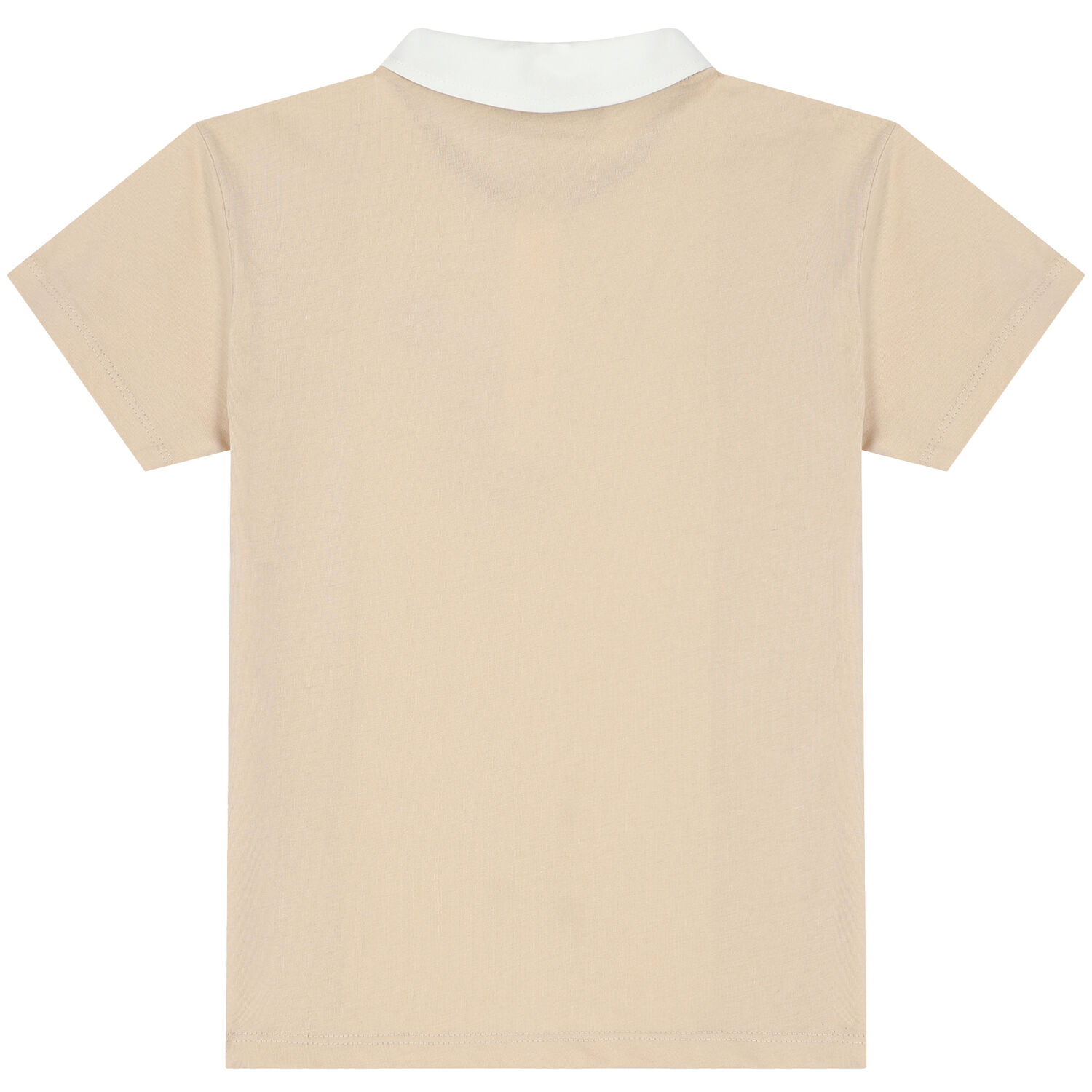 Boys White & Beige Logo Polo Shirt, 1, hi-res