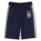 Navy Blue Tiger Logo Shorts, 1, hi-res