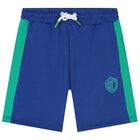 Boys Green & Blue Logo Shorts Set, 1, hi-res