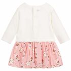 Baby Girls Ivory & Pink Dress, 1, hi-res