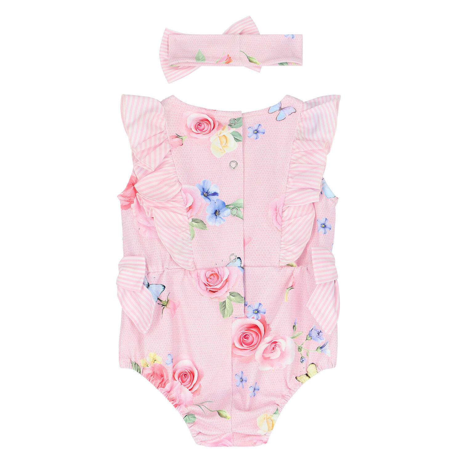 Baby Girls Pink Floral Bodysuit Set, 1, hi-res