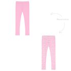 Girls Pink Logo Reversible Leggings, 1, hi-res