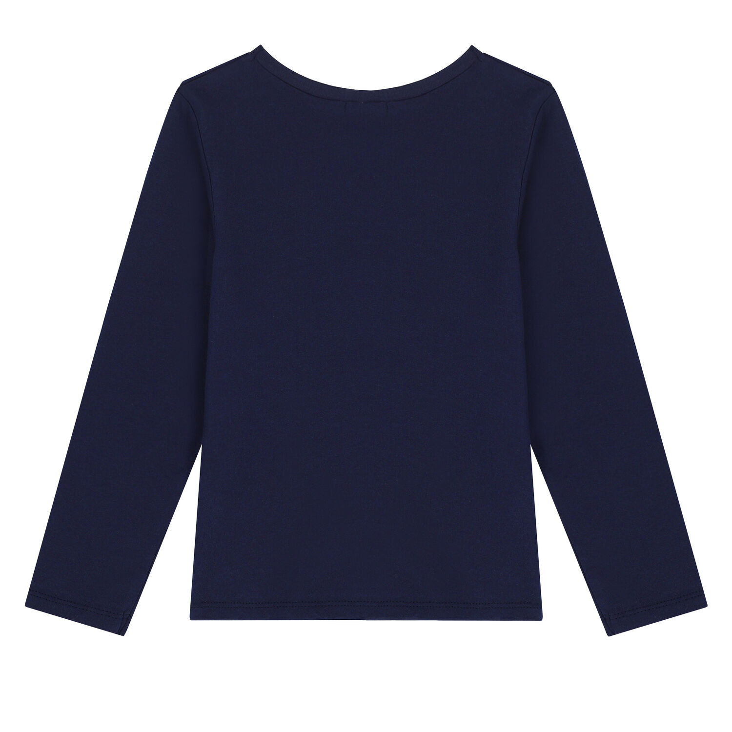 Girls Navy Logo Long Sleeve Top, 2, hi-res