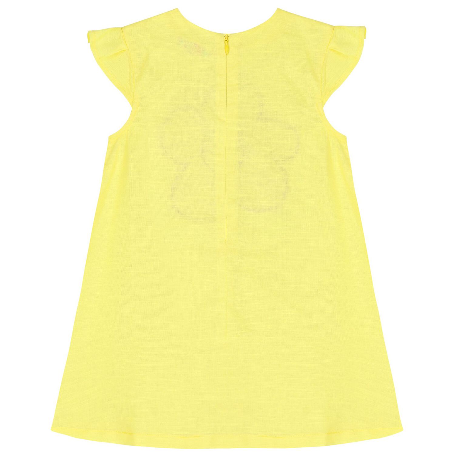 Girls Yellow & Pink Flower Logo Dress, 1, hi-res