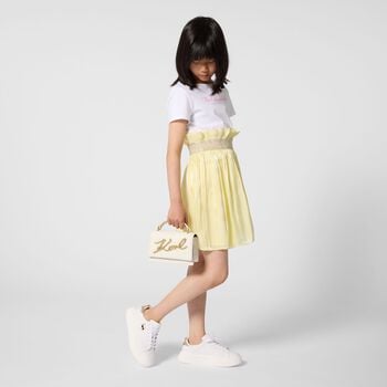 Girls White Logo Handbag