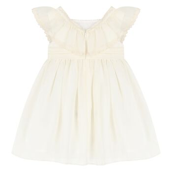 Younger Girls Ivory Chiffon Dress