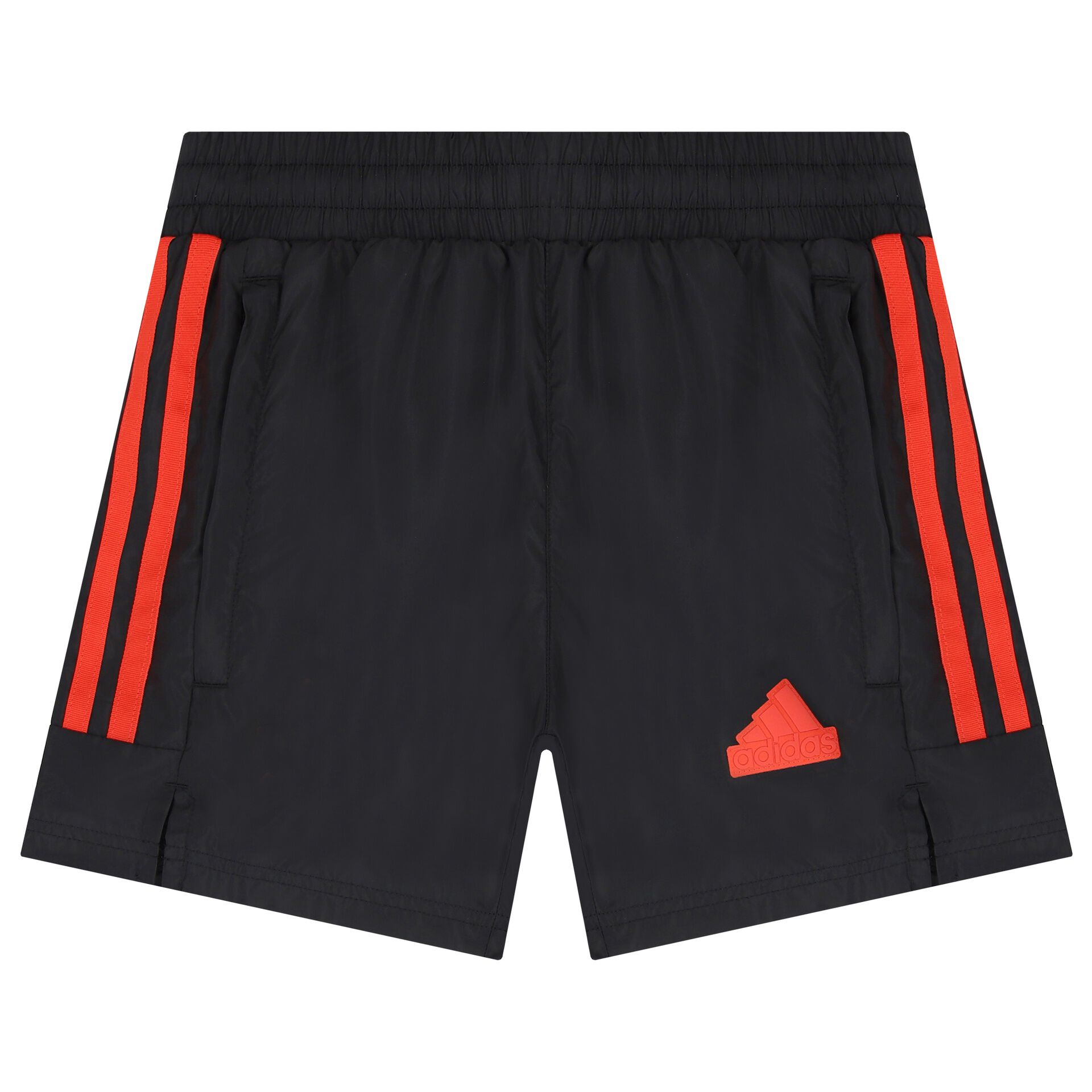 Adidas Kids Boys Black Orange Logo Swim Shorts Junior Couture UK