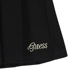 Girls Black Logo Pleated Skirt, 2, hi-res