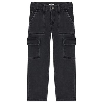 Boys Grey Logo Jeans