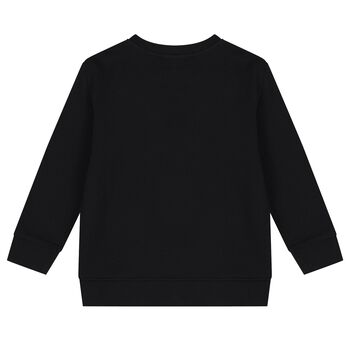 Boys Black Cotton Sweatshirt